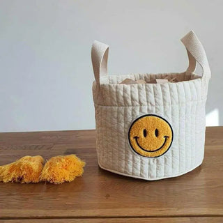 Smiley Face Embroidery Organizer Basket - RYAN AND REMI