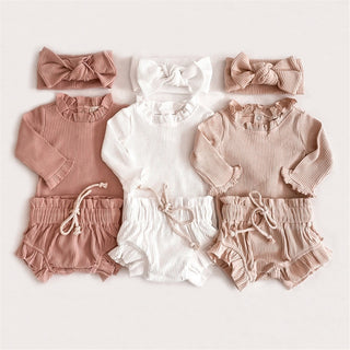 Ruffle Romper And Ruffle Shorts Baby Set - RYAN AND REMI