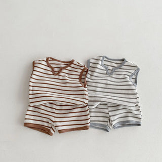 Vintage Striped Tee And Shorts - RYAN AND REMI