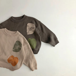 Toddler Earthtone Fall Print Sweater - RYAN AND REMI