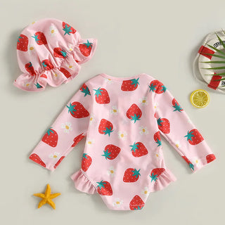 Baby Girl 2 Pcs Long Sleeve Cute Swimwear - RYAN AND REMI