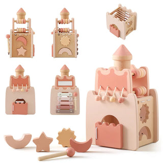 Wooden Rocket Castle Building Blocks Stacking Puzzle - RYAN AND REMI