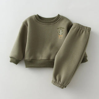 Warm Embroidered Patch Jogger Set - RYAN AND REMI